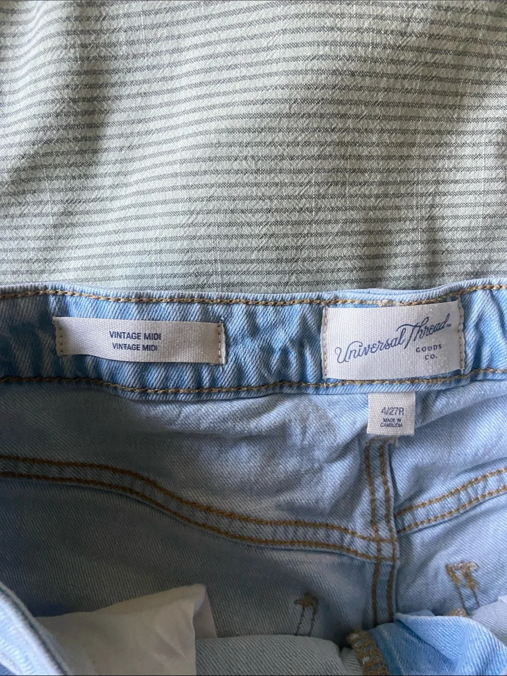Light Blue High-Waist Denim Shorts